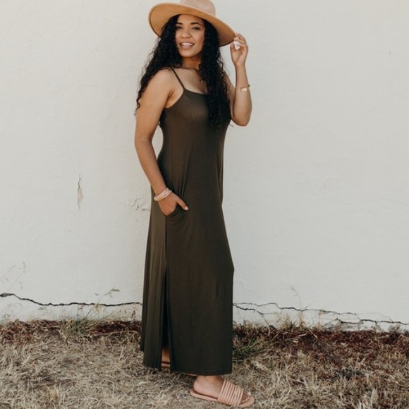 straight cut maxi dress